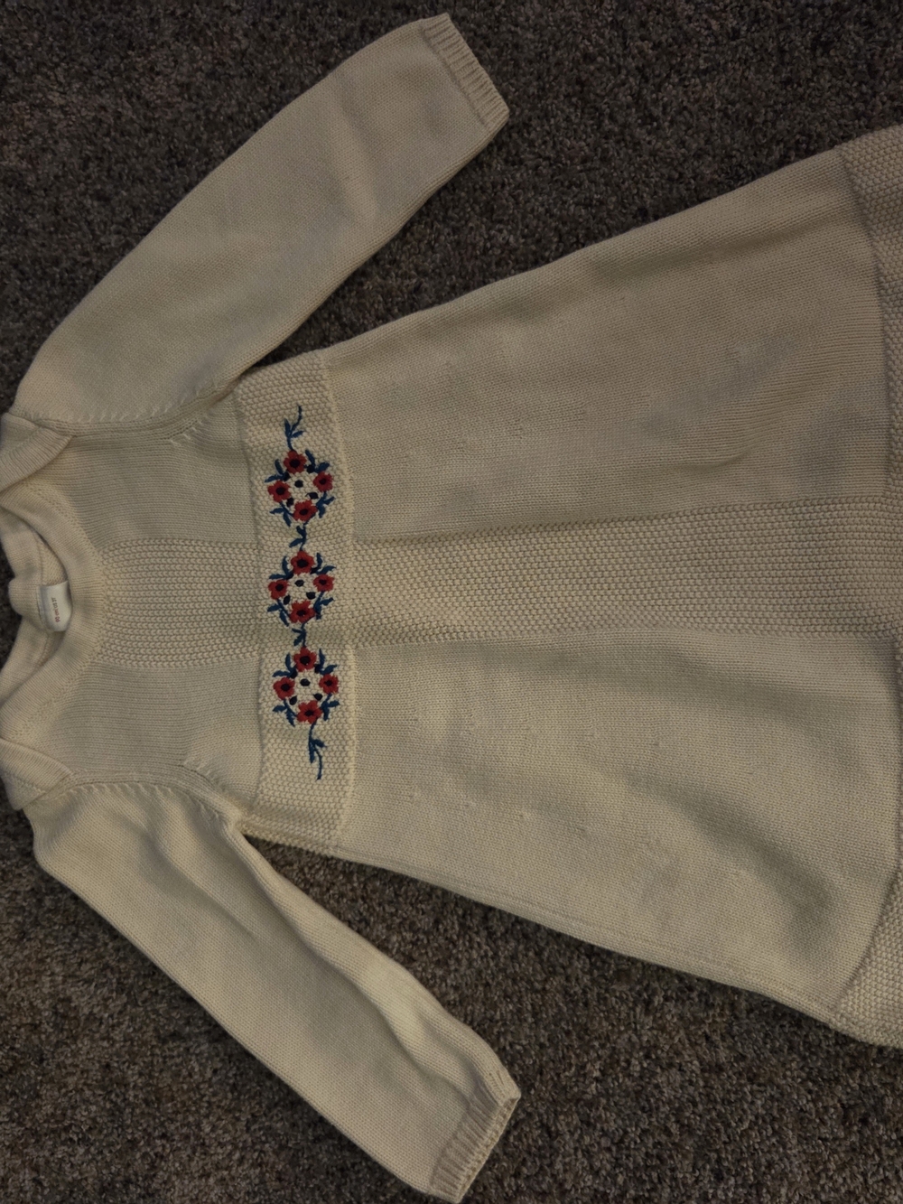 Hanna Andersson Cream Knit Sweater Dress